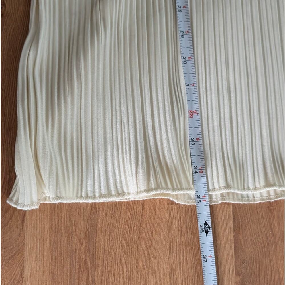 Anine Bing Off-White Buttercream Kira Mini Dress Pleated Long Sleeve Mock Neck - Picture 7 of 7